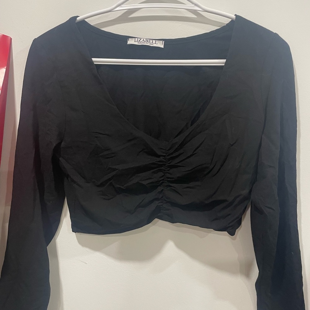 Black Cropped Blouse